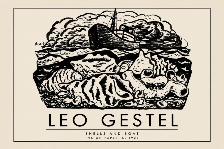 Leo Gestel Shells and Boat No2 - Poster