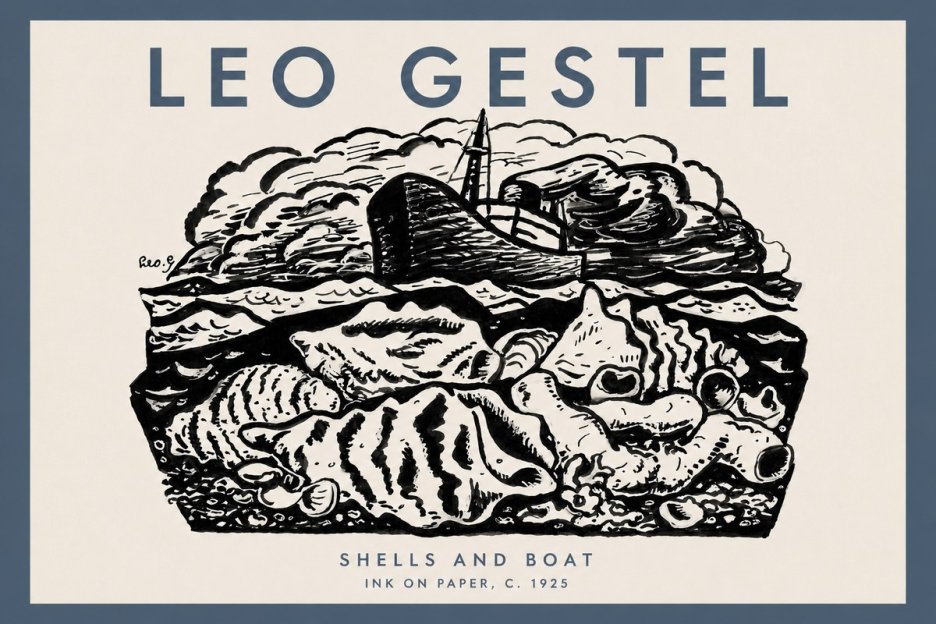 Leo Gestel Shells and Boat No3 - Poster