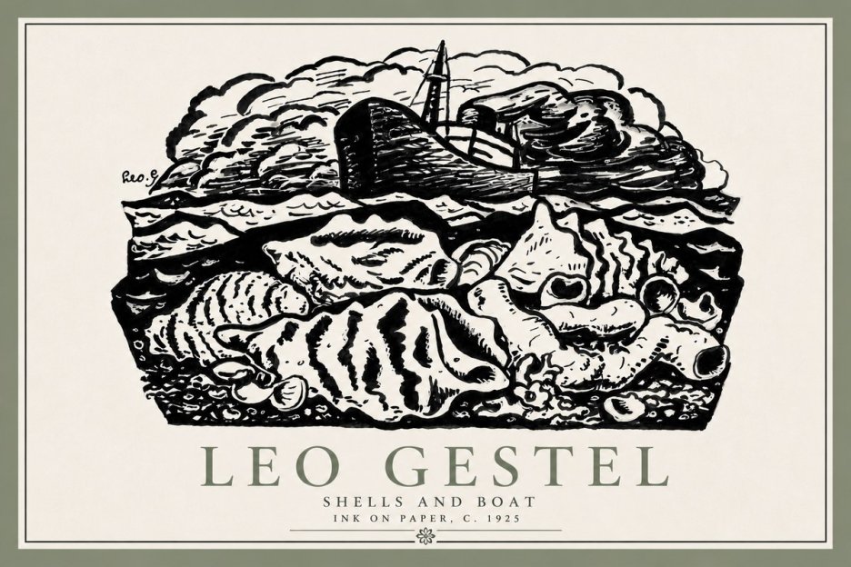 Leo Gestel Shells and Boat No6 - Poster