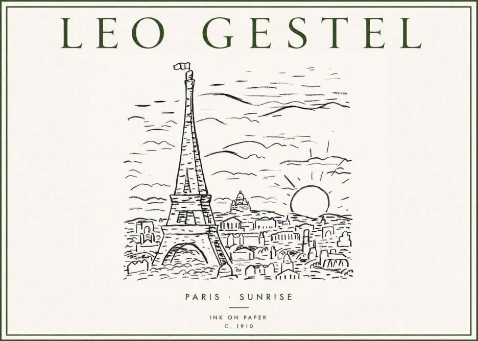 Leo Gestel Paris Sunrise No3 - Poster
