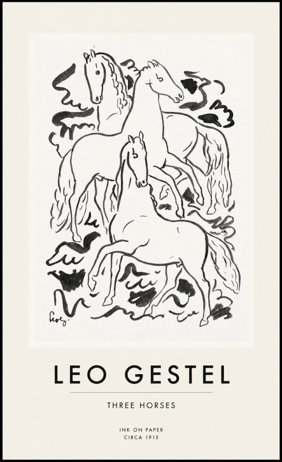 Leo Gestel Three Horses No1 - Poster