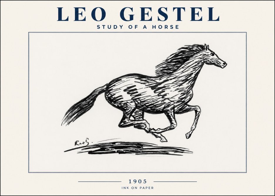 Leo Gestel Study of a Horse No4 - Poster
