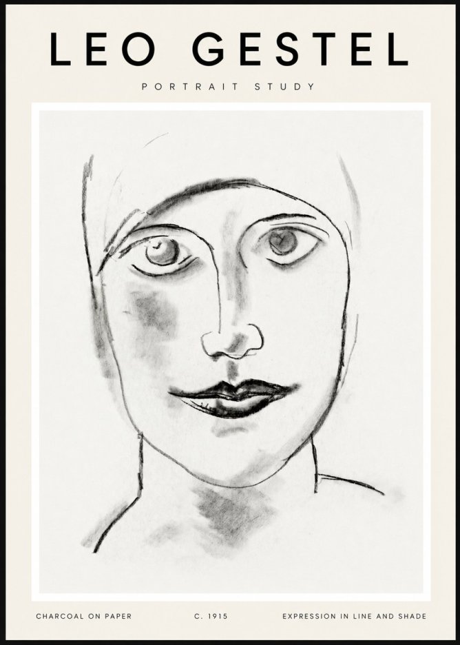 Leo Gestel Portrait Study I No2 - Poster
