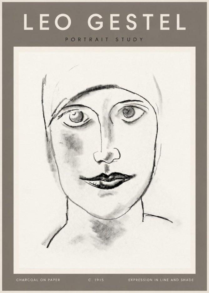 Leo Gestel Portrait Study I No3 - Poster