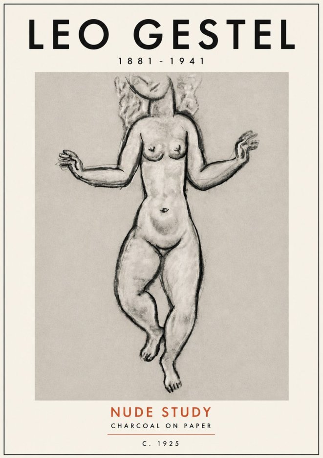 Leo Gestel Nude Study No5 - Poster