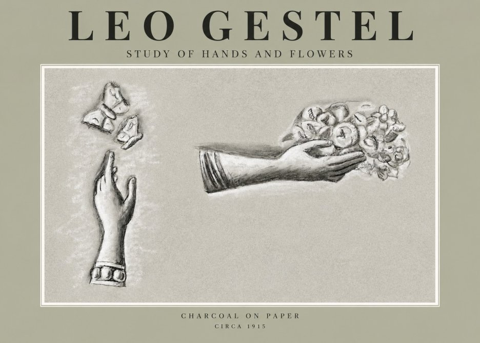 Leo Gestel Study of Hands and Flowers No2 - Poster