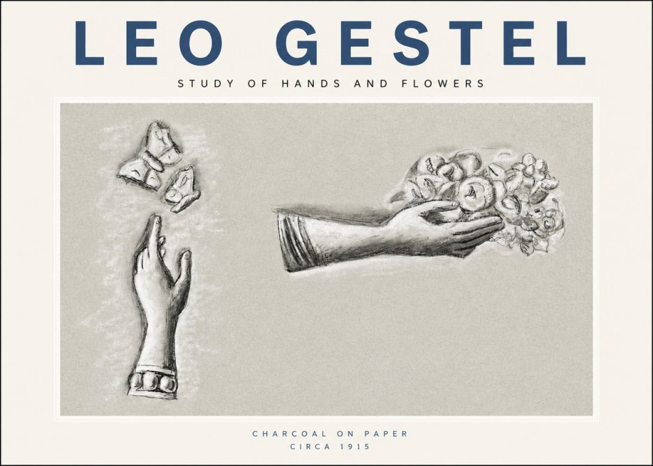 Leo Gestel Study of Hands and Flowers No3 - Poster