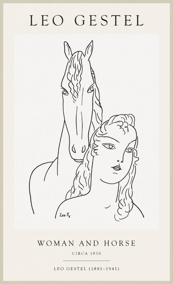 Leo Gestel Woman and Horse No1 - Poster