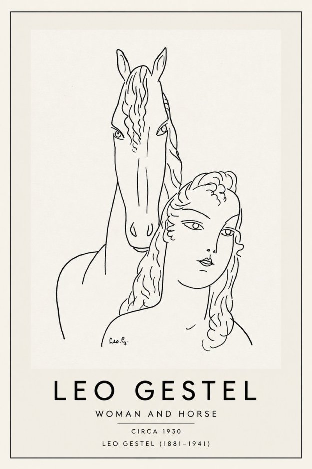 Leo Gestel Woman and Horse No3 - Poster