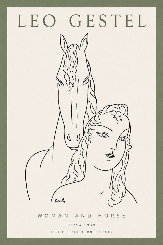 Leo Gestel Woman and Horse No4 - Poster