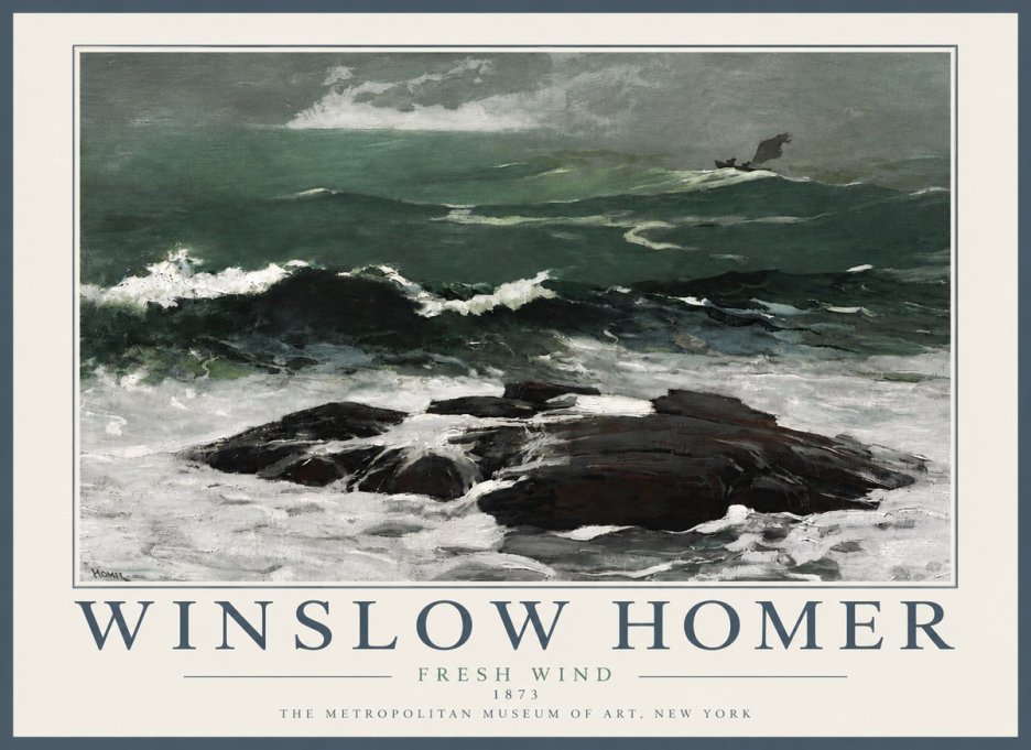 Winslow Homer Fresh Wind No5 - Poster