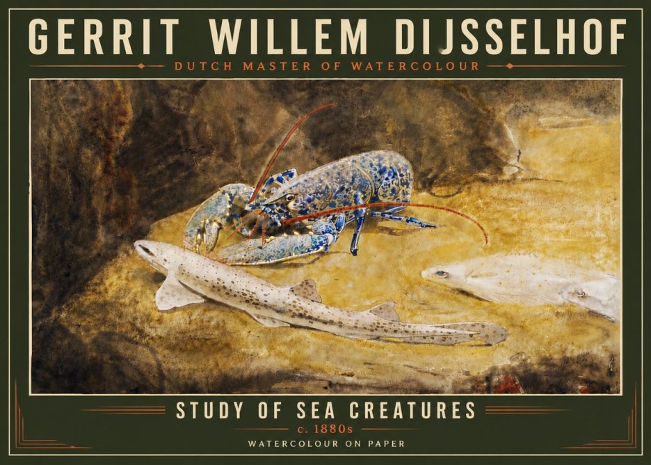 Gerrit Willem Dijsselhof Study of Sea Creatures No6 - Poster