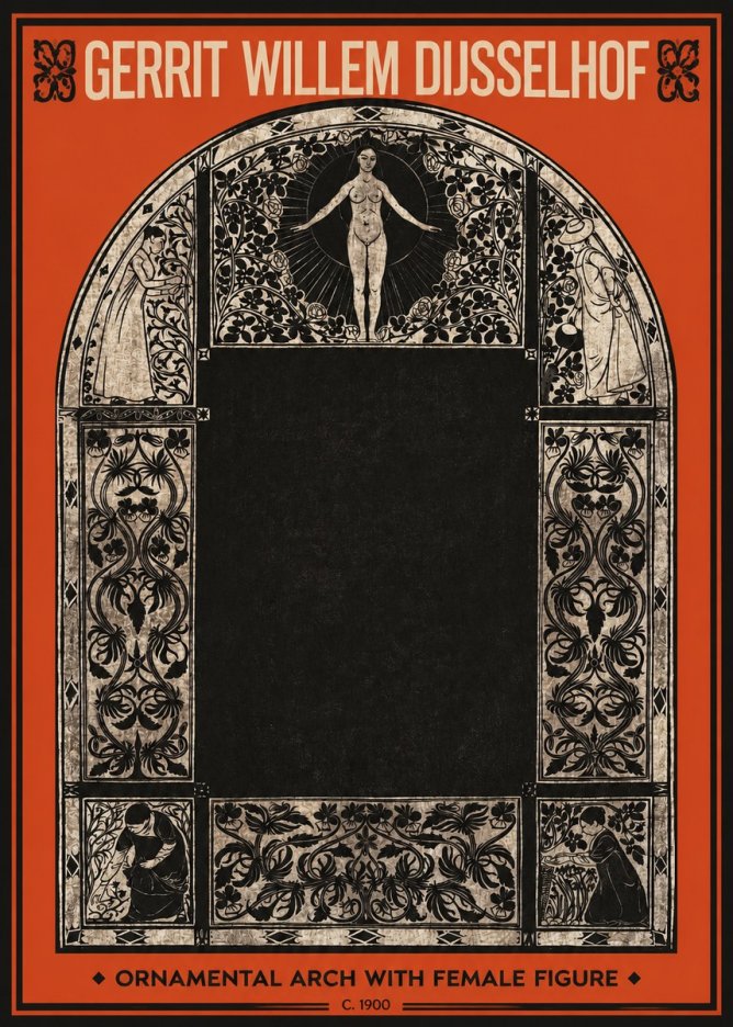 Gerrit Willem Dijsselhof Ornamental Composition - Design for a Printed Panel No3 - Poster