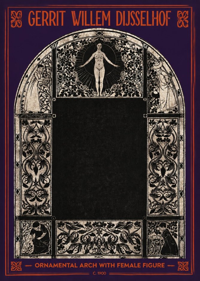 Gerrit Willem Dijsselhof Ornamental Composition - Design for a Printed Panel No5 - Poster