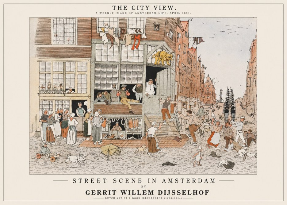 Gerrit Willem Dijsselhof Street Scene in Amsterdam No1 - Poster