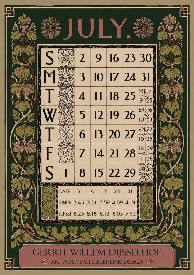 Gerrit Willem Dijsselhof July. No3 - Poster