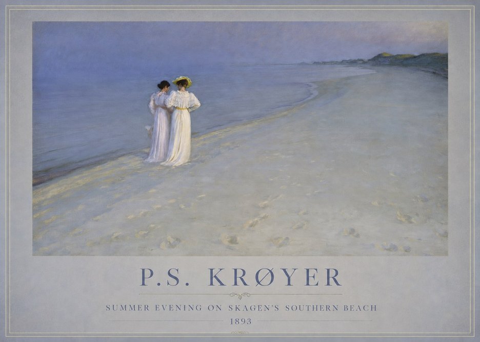 P.S. Krøyer Summer Evening on Skagen's Southern Beach No1 - Poster