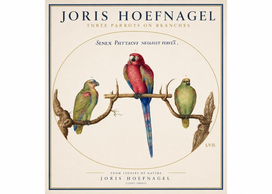 Joris Hoefnagel Three Parrots No3 - Poster