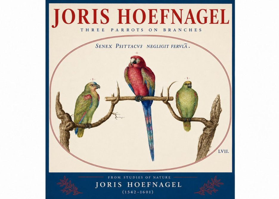 Joris Hoefnagel Three Parrots No4 - Poster