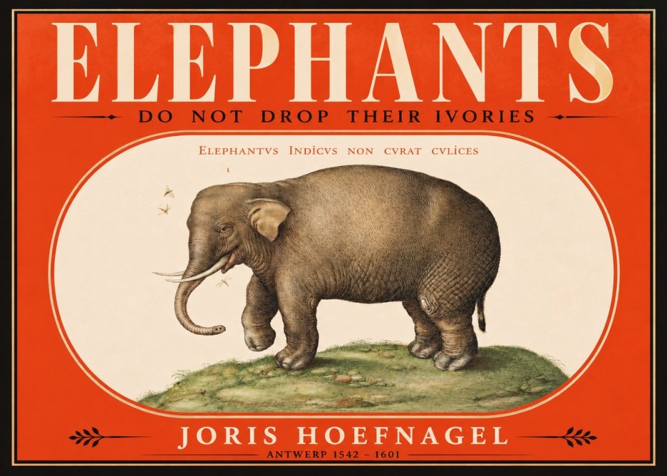 Joris Hoefnagel Elephant Does Not Drop Its Ivories No2 - Poster
