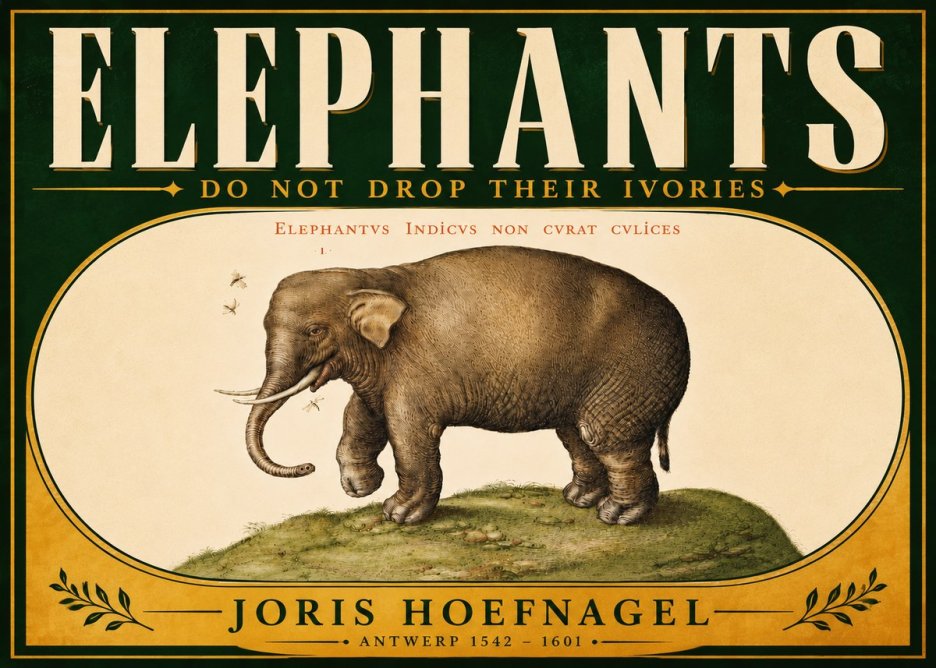 Joris Hoefnagel Elephant Does Not Drop Its Ivories No6 - Poster