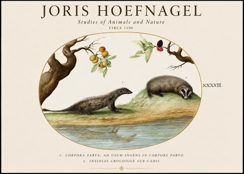 Joris Hoefnagel Studies of Animals and Nature Xxxxiii No1 - Poster