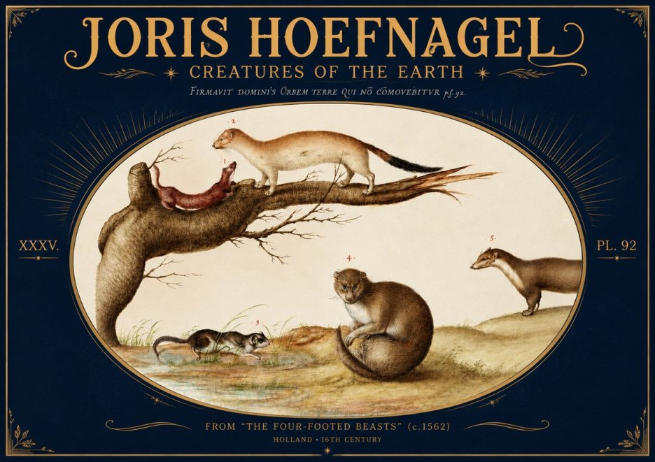 Joris Hoefnagel Creatures of the Earth I No5 - Poster