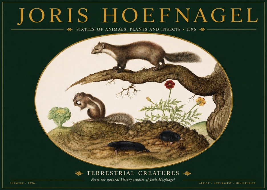 Joris Hoefnagel Terrestrial Creatures No2 - Poster
