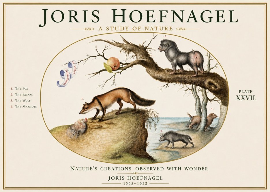 Joris Hoefnagel A Study of Nature - Plate Xxvii No3 - Poster