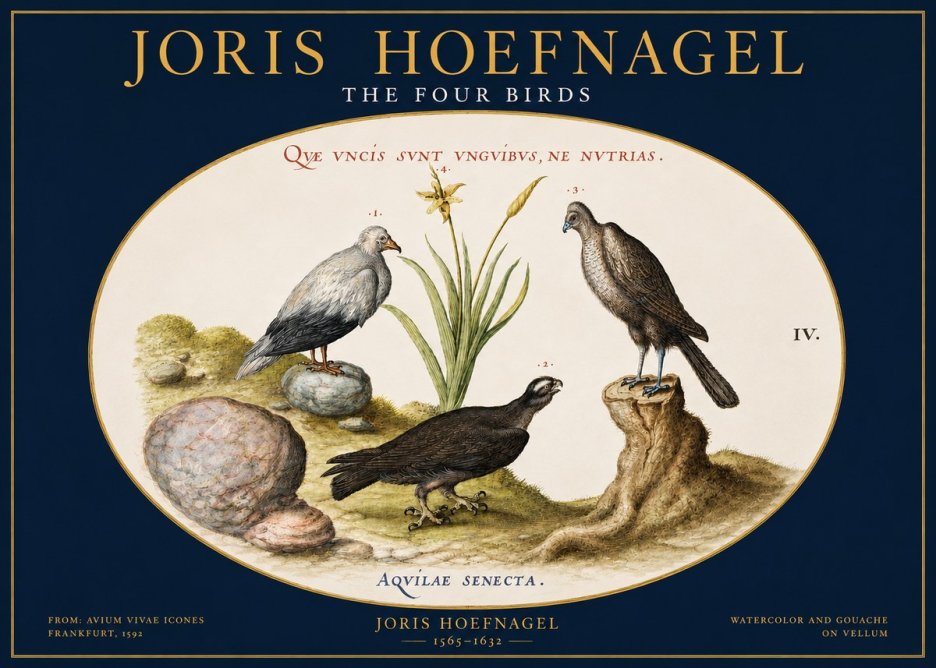 Joris Hoefnagel The Four Birds No2 - Poster