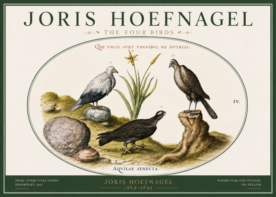 Joris Hoefnagel The Four Birds No5 - Poster