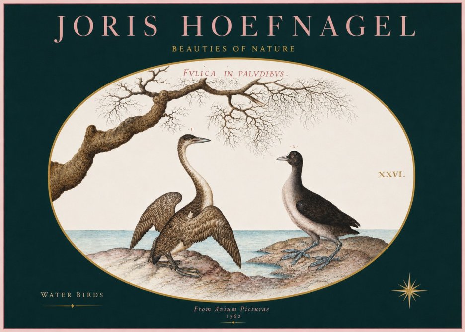 Joris Hoefnagel Cormorant and Coot No3 - Poster