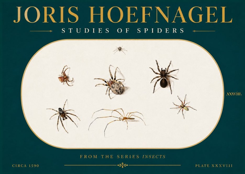Joris Hoefnagel Studies of Spiders I No5 - Poster