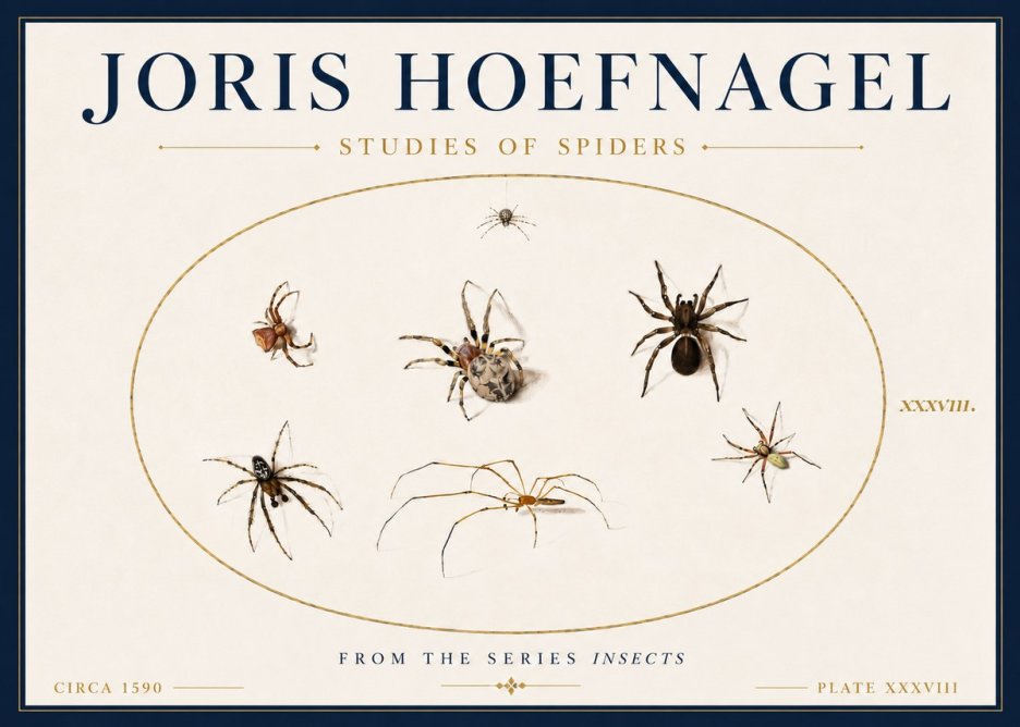 Joris Hoefnagel Studies of Spiders I No6 - Poster