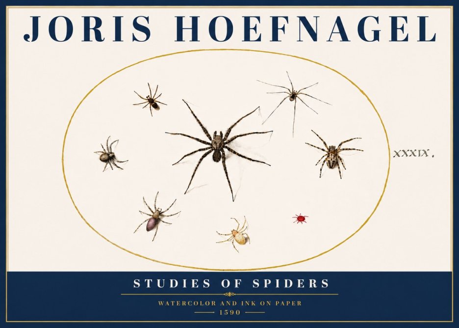Joris Hoefnagel Studies of Spiders II No5 - Poster
