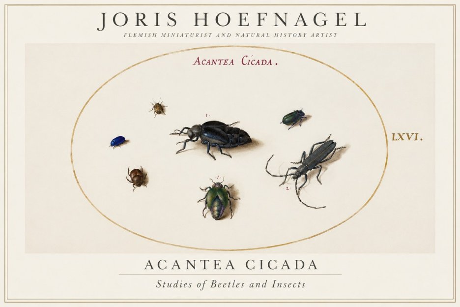 Joris Hoefnagel Acanthia Cicada No2 - Poster