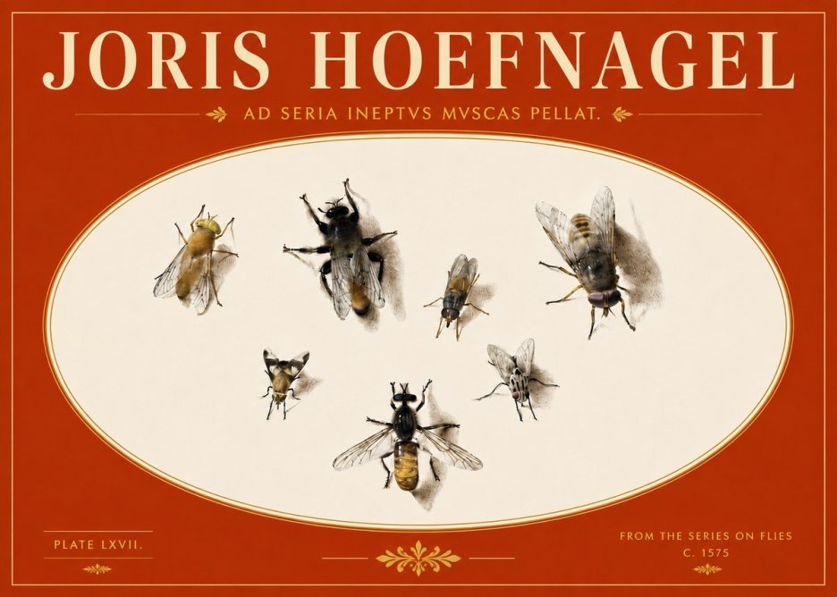 Joris Hoefnagel From the Series on Flies - Plate Lxvii. No5 - Poster