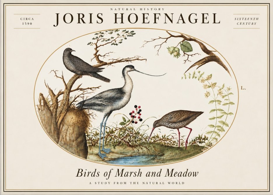 Joris Hoefnagel Birds of Marsh and Meadow No5 - Poster