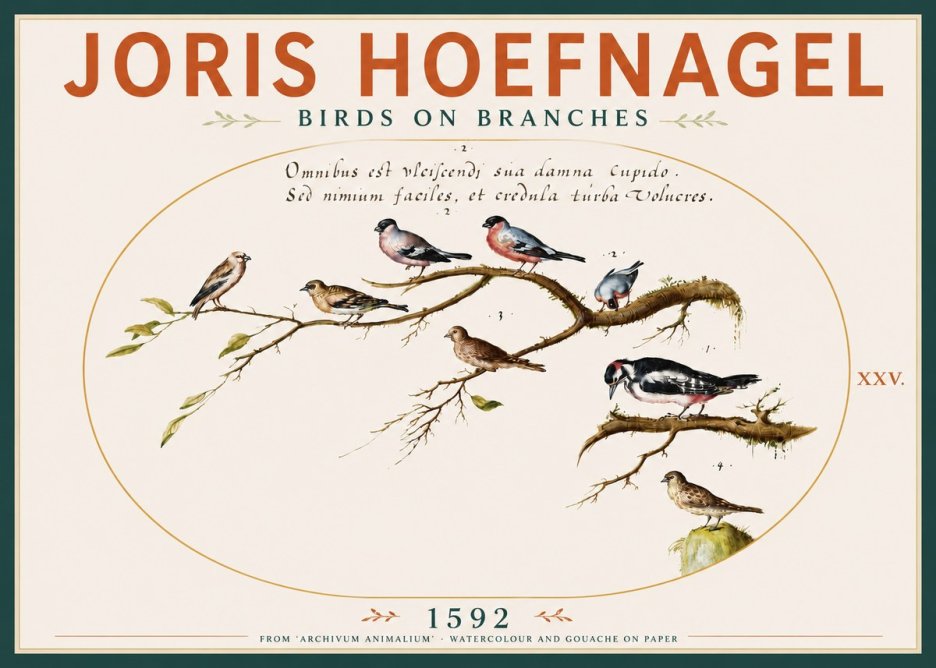 Joris Hoefnagel Birds on Branches No4 - Poster