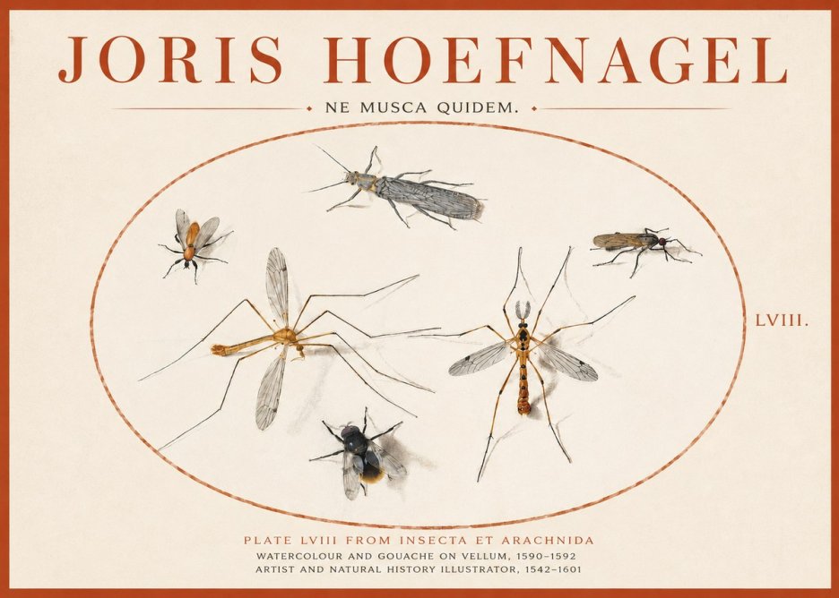 Joris Hoefnagel Plate Lviii from Insecta Et Arachnida No3 - Poster