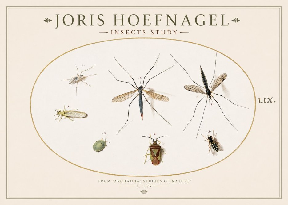 Joris Hoefnagel Insects Study I No1 - Poster