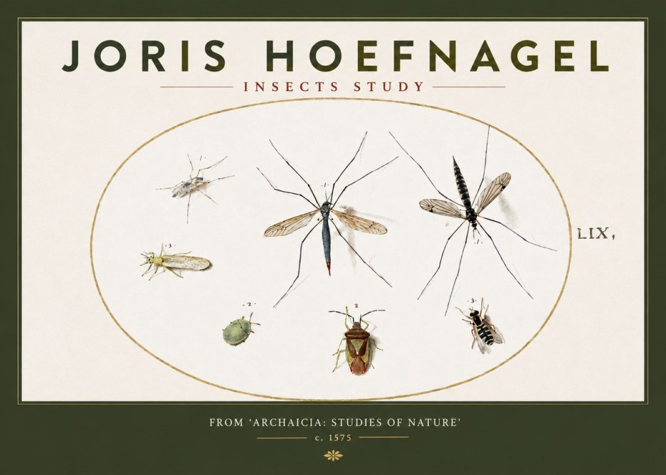 Joris Hoefnagel Insects Study I No3 - Poster