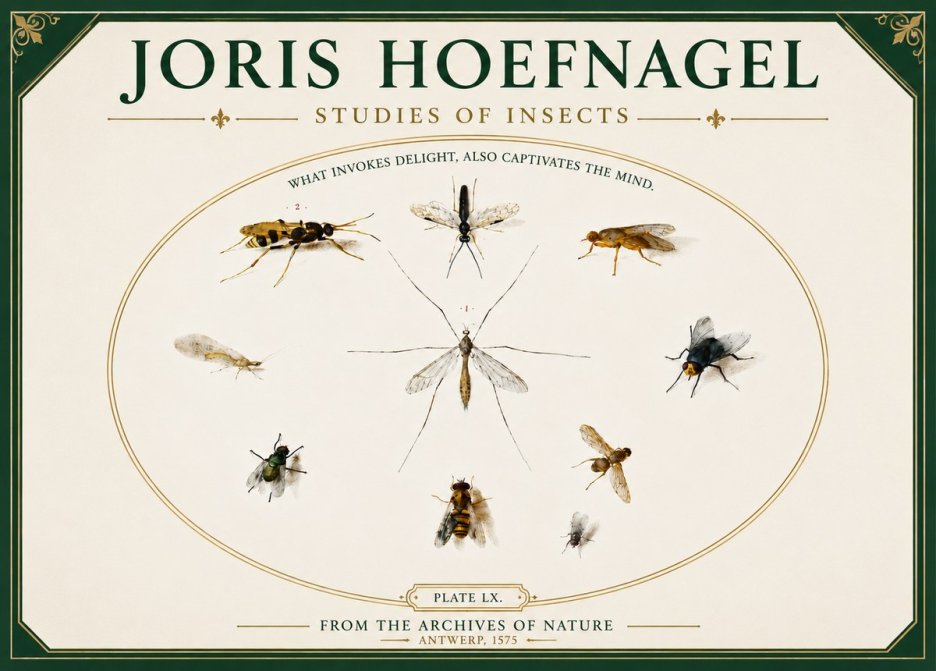 Joris Hoefnagel Studies of Insects III No5 - Poster