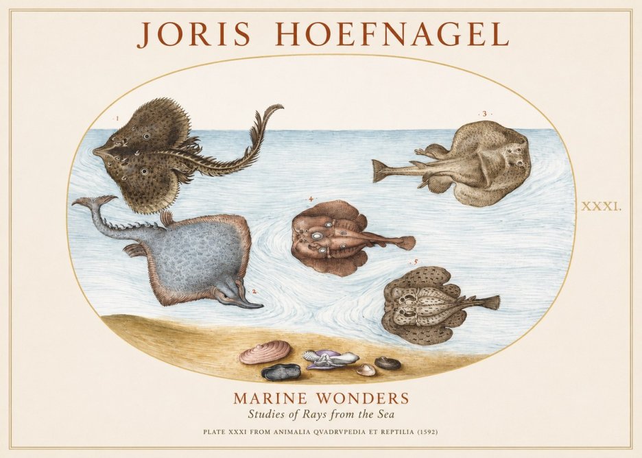 Joris Hoefnagel Studies of Rays and Shells No2 - Poster