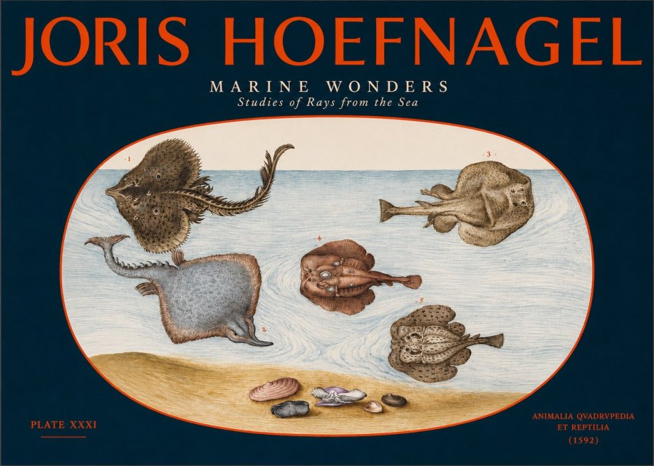 Joris Hoefnagel Studies of Rays and Shells No3 - Poster