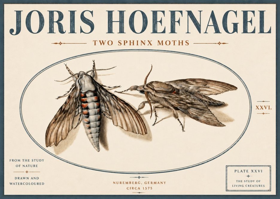 Joris Hoefnagel Two Sphinx Moths No4 - Poster