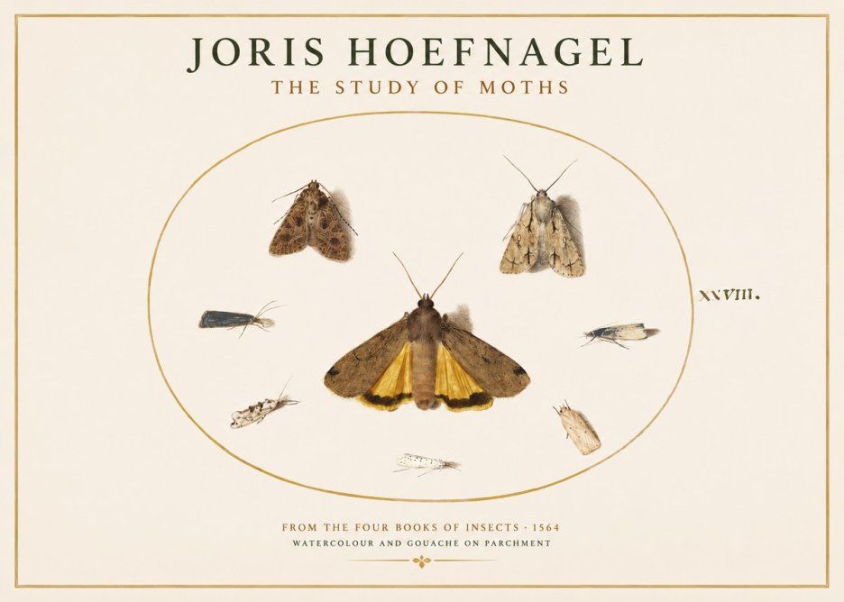 Joris Hoefnagel Study of Moths and Insects No4 - Poster