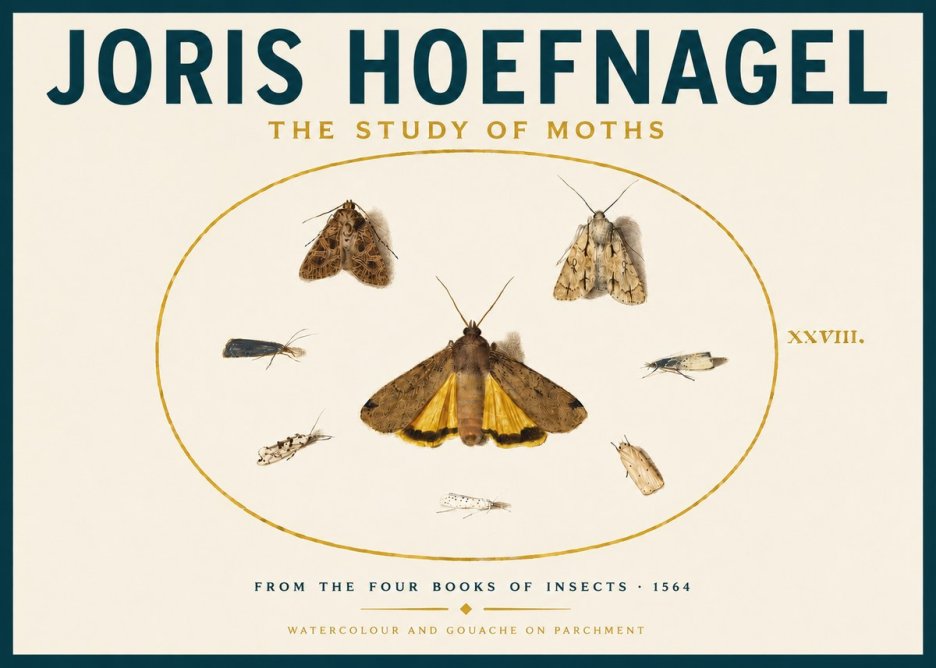 Joris Hoefnagel Study of Moths and Insects No6 - Poster