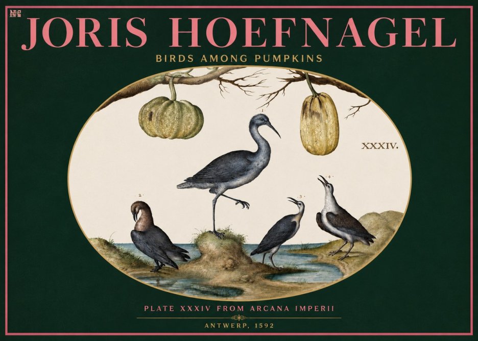Joris Hoefnagel Birds and Fruits No3 - Poster