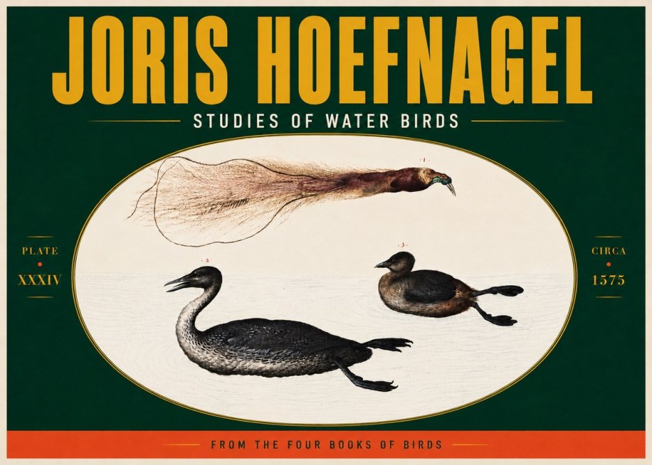 Joris Hoefnagel Studies of Water Birds No5 - Poster